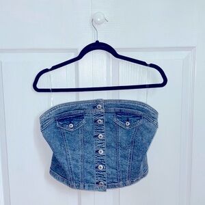 Denim Strapless Crop top